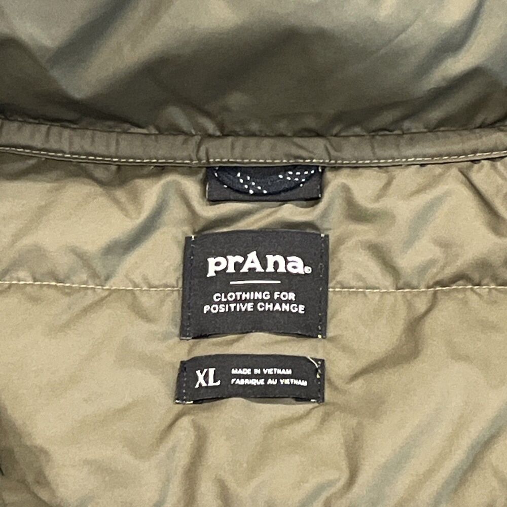 prAna NEW Mens XL Fleece 1/2 Zip Quilted Pullover Jacket Wool Blend Slate Green - Picture 12 of 15